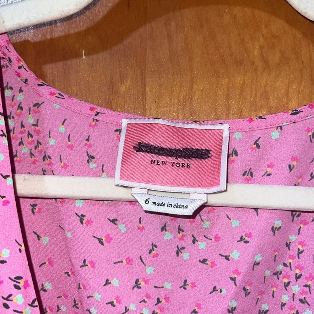 Kate Spade Meadow Floral Wrap Dress Pink Size 6 NWOT - Picture 8 of 13